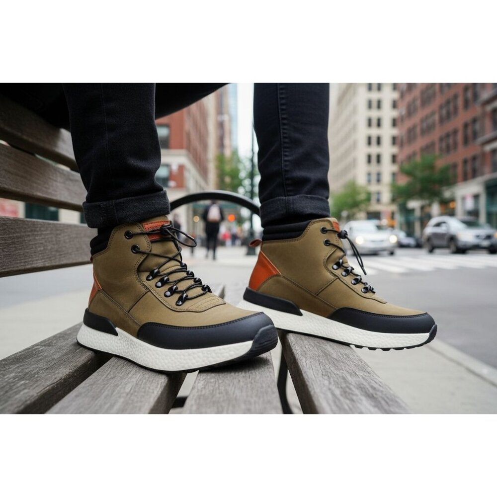 Kenneth Cole 10 Sneaker Life Light High Top Vegan Suede Outdoor Shoes Streetwear